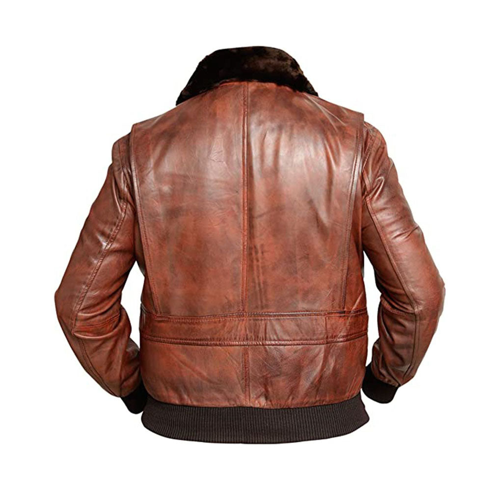 Aviator Flight Airforce Sheepskin Bomber Shearling Leather Jacket