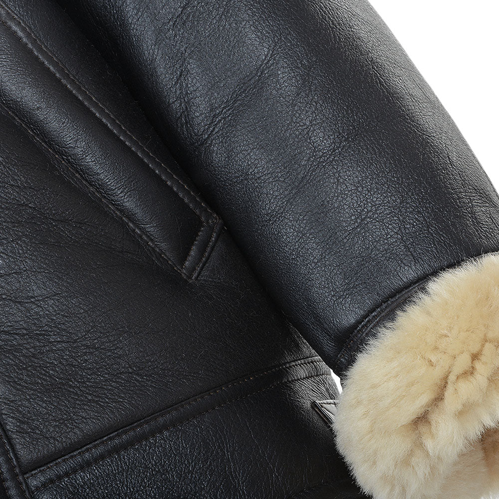 Sheepskin Flight Fur Bomber Leather Jacket