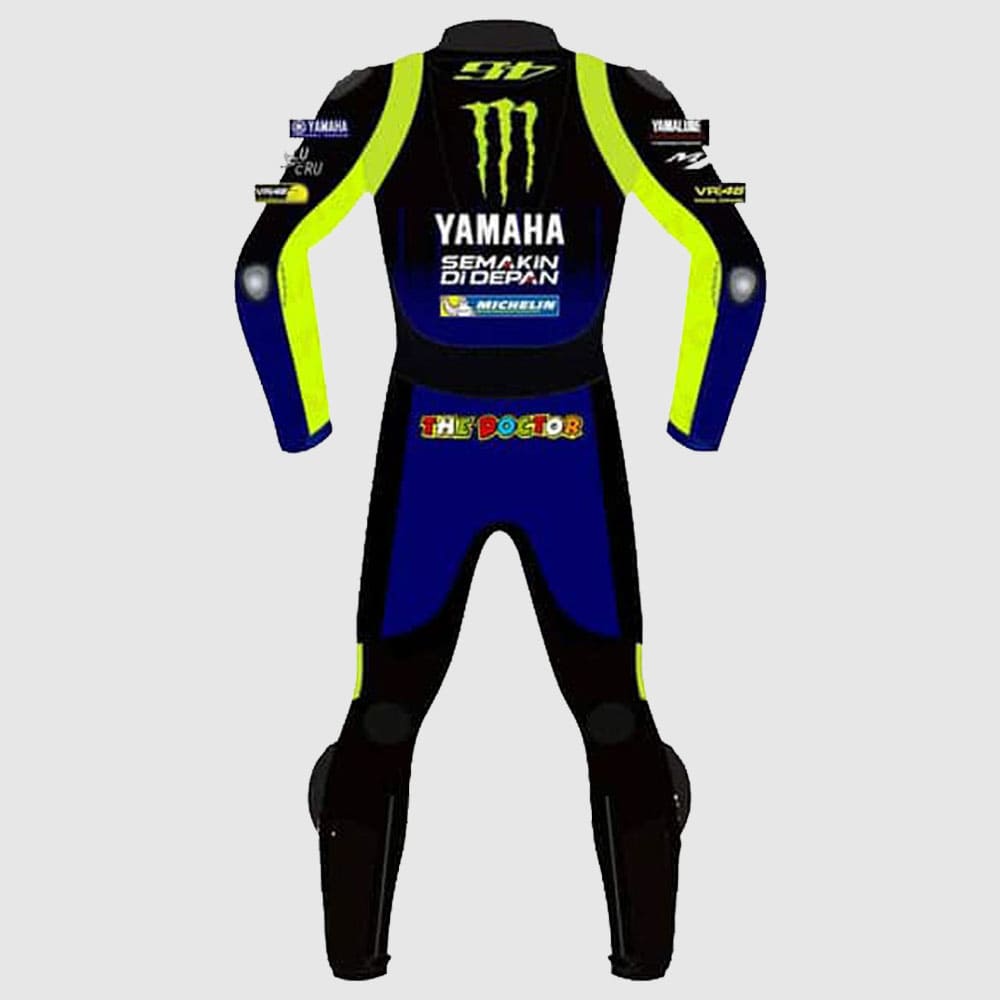 New Men Multicolour Yamaha Motorcycle Energy MotoGP Rossi Replica Biker Racing Suit
