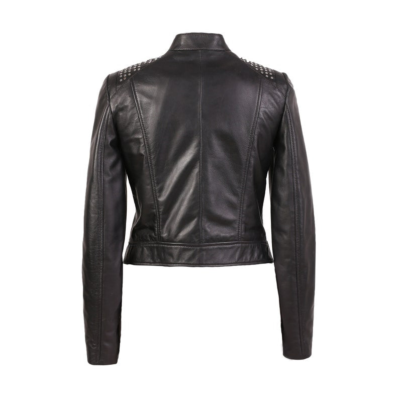 High Fashion Genuine Leather Studded Motorcycle Leather Jacket