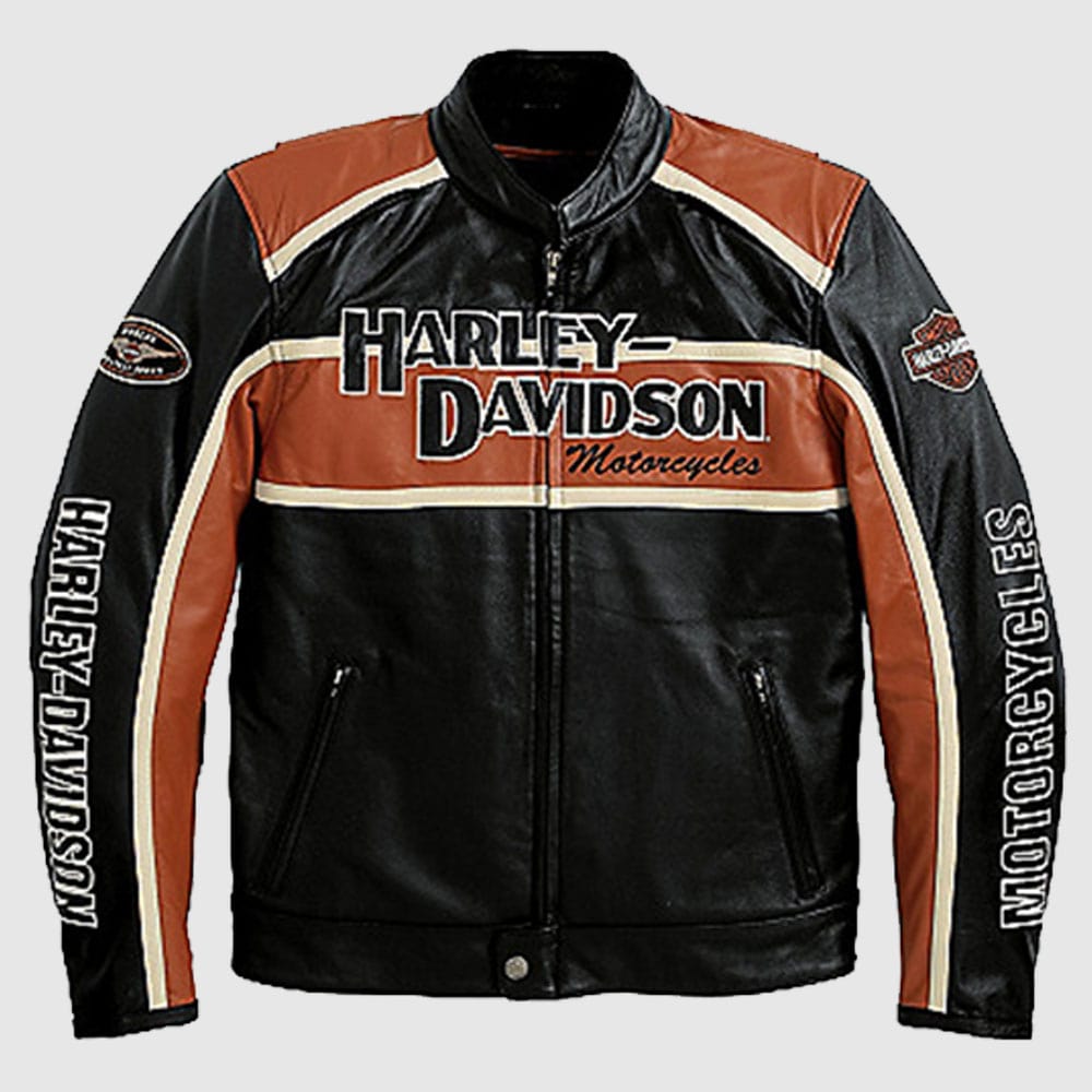 New Men Motorcycle Harley Davidson cruiser Leather Biker jacket With Multicolor