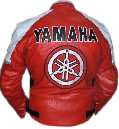 New Men Handmade Yamaha Cowhide Racing Leather Jacket with Multi-Colors